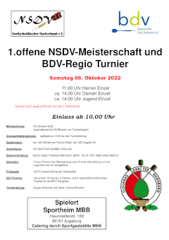 1. offene NSDV-Meisterschaft und BDV-Regio Tunier